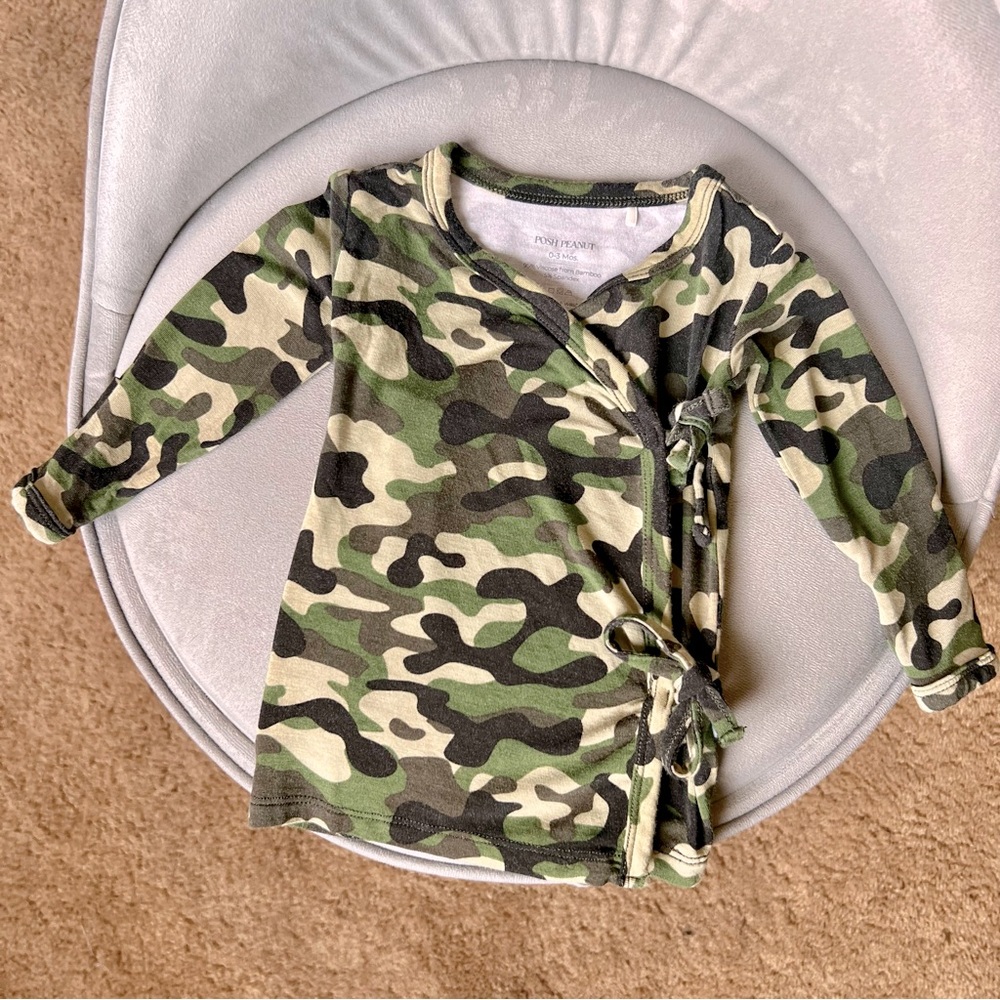 Posh Peanut Bamboo Cadet Kimono Tie Top